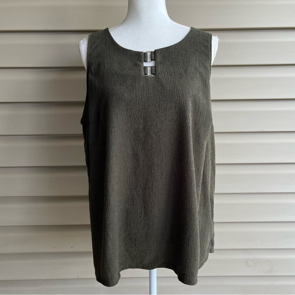 •Misia• Sleeveless Olive Green PopoverBlouse - Size 1X